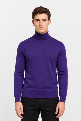Jersey  50 % lana y 50 % acrílico - Jersey de cuello vuelto - Violeta