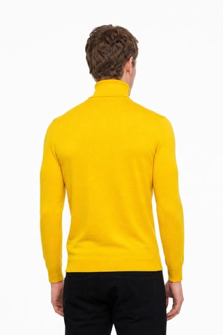 Jersey  50 % lana y 50 % acrílico - Jersey de cuello vuelto - Amarillo