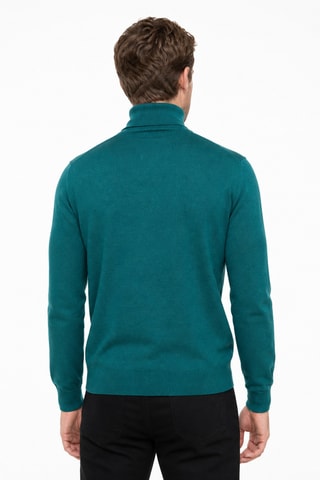 Jersey  50 % lana y 50 % acrílico - Jersey de cuello vuelto - Azul