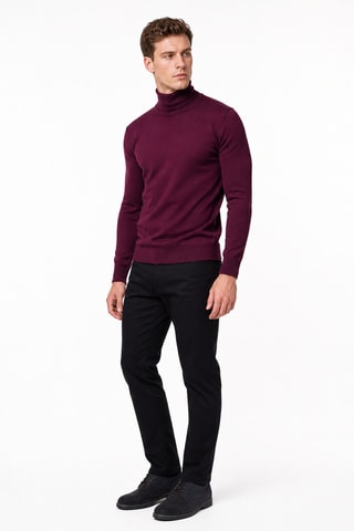 Jersey 50 % lana y 50 % acrílico - Jersey de cuello vuelto - Marrón