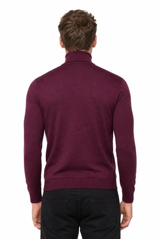 Jersey 50 % lana y 50 % acrílico - Jersey de cuello vuelto - Marrón