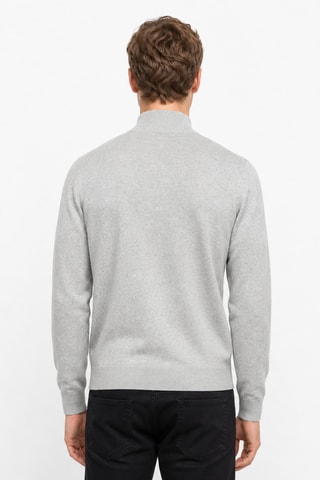 Cárdigan 95 % algodón y 5 % cachemir - Gris jaspeado