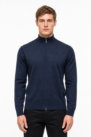 Cárdigan 95 % algodón y 5 % cachemir - Azul oscuro