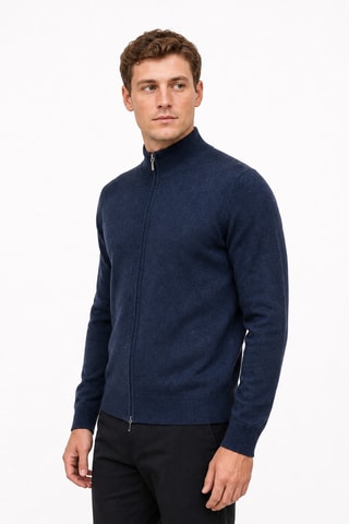 Cárdigan 95 % algodón y 5 % cachemir - Azul oscuro