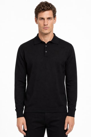 Polo 95 % algodón y 5 % cachemir - Negro