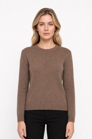 Jersey 77 % lana, 20 % cachemir y 3 % alpaca - Cuello redondo - Camel