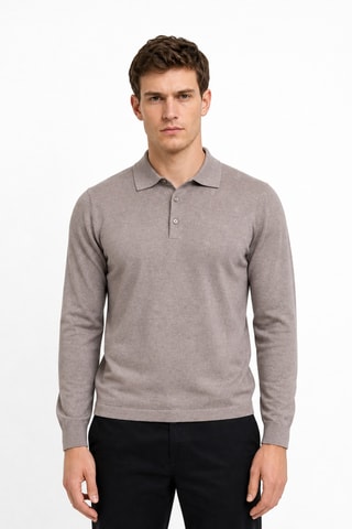 Polo 95 % algodón y 5 % cachemir - Beige