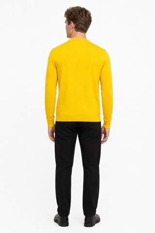 Jersey 50 % lana y 50 % acrílico - Cuello redondo - Amarillo