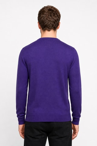 Jersey 50 % lana y 50 % acrílico - Cuello redondo - Violeta