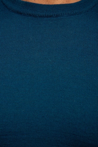 Jersey 50 % lana y 50 % acrílico - Cuello redondo - Azul marino