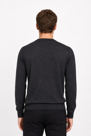 Jersey 50 % lana y 50 % acrílico - Cuello redondo - Antracita