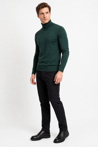Jersey 50 % lana y 50 % acrílico - Jersey de cuello vuelto - Verde