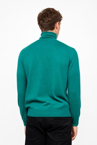 Jersey 50 % lana y 50 % acrílico - Jersey de cuello vuelto - Azul