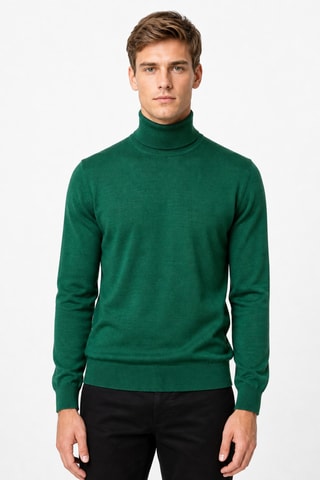 Jersey 50 % lana y 50 % acrílico - Jersey de cuello vuelto - Verde