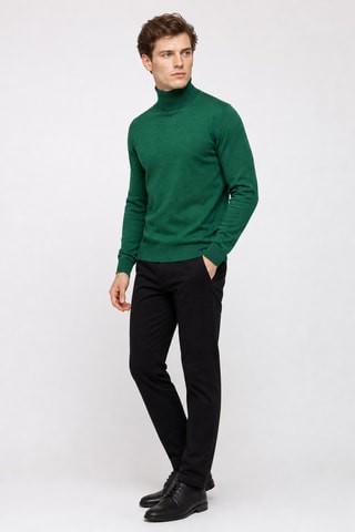Jersey 50 % lana y 50 % acrílico - Jersey de cuello vuelto - Verde