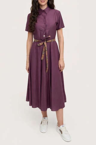 Robe chemise Check - Violet