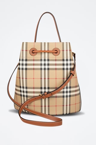 Sac seau en cuir - Noir et taupe