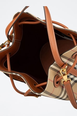 Sac seau en cuir - Noir et taupe