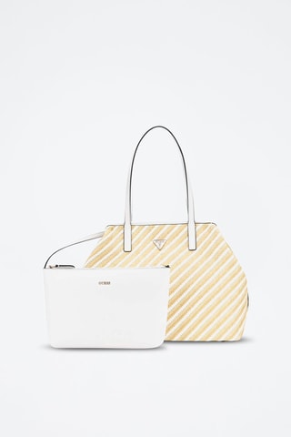 Bolso shopper y bolso de mano Vikki - Beige y blanco