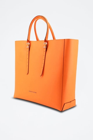 Bolso shopper de piel - Naranja