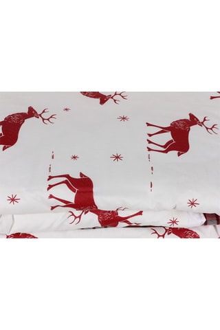 Juego de nórdico de algodón 48 hilos/cm² Geylik - Blanco y rojo