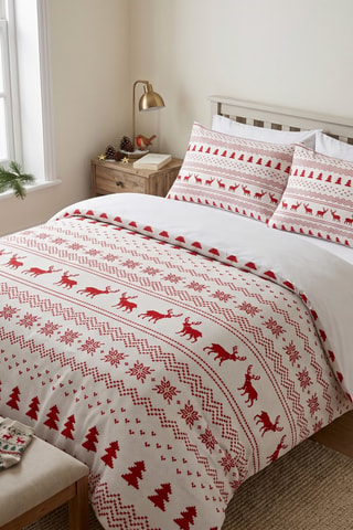 Juego de nórdico Cozy - Blanco y rojo