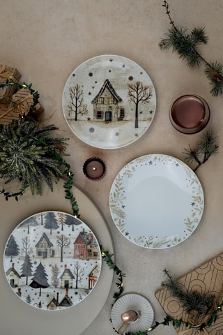 6 platos de postre de porcelana - 21 cm