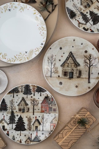 6 platos de postre de porcelana - 21 cm