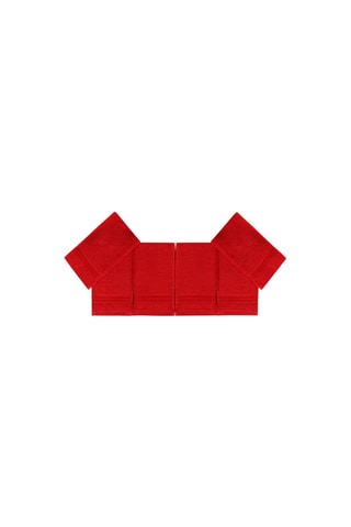 6 toallas de tocador Rainbow - Rojo - 30 x 50 cm