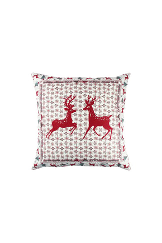 Cojín - Blanco y rojo - 43 x 43 cm