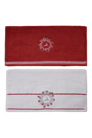 2 toallas de tocador - Rojo