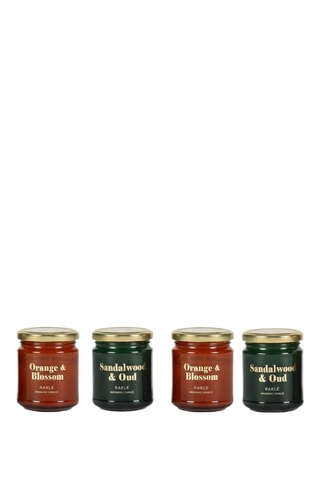 4 velas de cera de soja - Verde y naranja