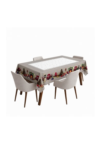 Mantel rectangular - Gris claro y blanco - 100 x 160 cm