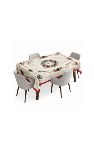 Mantel rectangular - Blanco y rojo