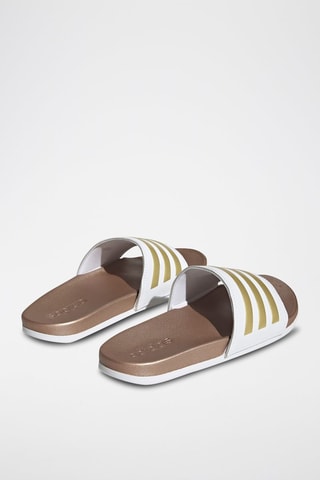 Claquettes Adilette Comfort Blanc et doré