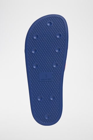 Claquettes en cuir Adilette - Bleu marine