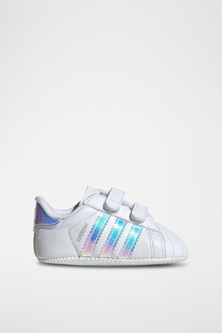 Sneakers en cuir Superstar Crib - Blanc et bleu