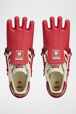 Zapatillas de piel Statement Hza - Beige y rojo