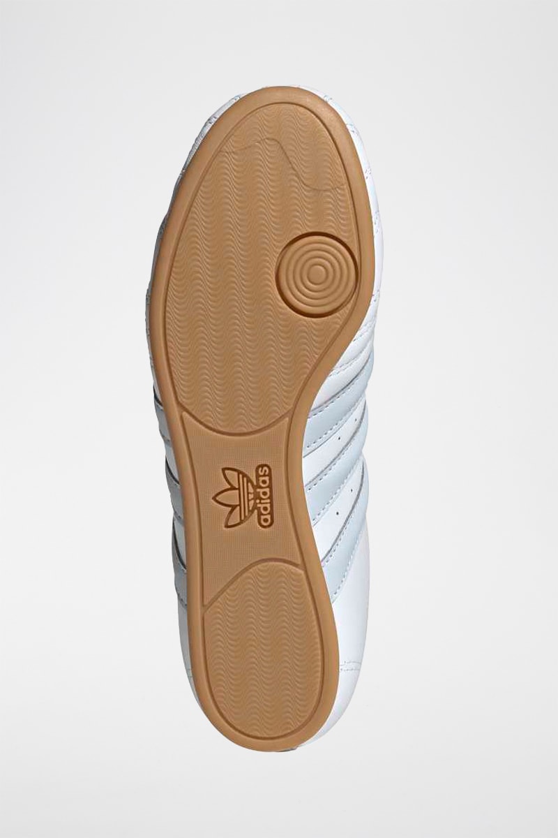 Zapatillas de piel Taekwondo - Blanco y celeste