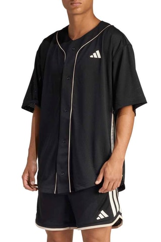 Chemise de baseball loose Stadium - Noir