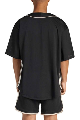 Chemise de baseball loose Stadium - Noir
