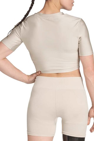 T-shirt cropped d’entrainement Workout Essentials - Beige