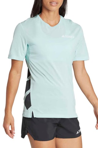 T-shirt de trail running regular Tech Tops - Vert d’eau