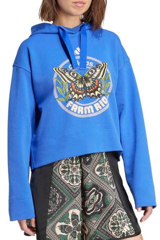 Sweat polaire d’entraînement à capuche Brand Collaboration - Bleu cobalt