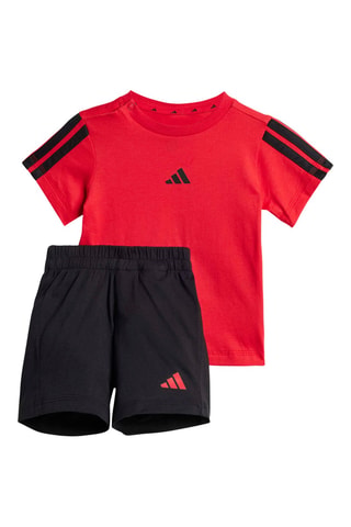 T-shirt regular et short regular d’entraînement Essentials - Noir et rouge