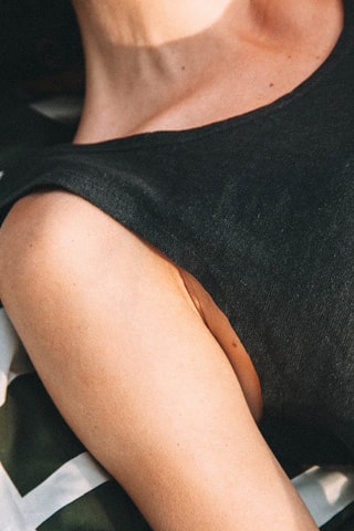 Camisola de alças em algodão biológico Phantom - Preto - Preto