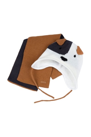 Bonnet à oreilles et écharpe - Blanc