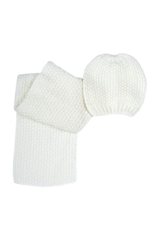 Bonnet et écharpe - Blanc