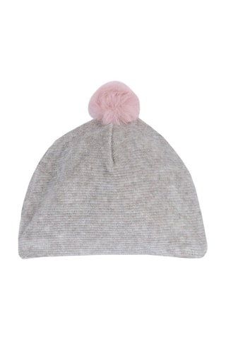 Bonnet à pompon - Gris clair