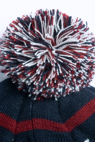 Bonnet à pompon et snood - Bleu marine